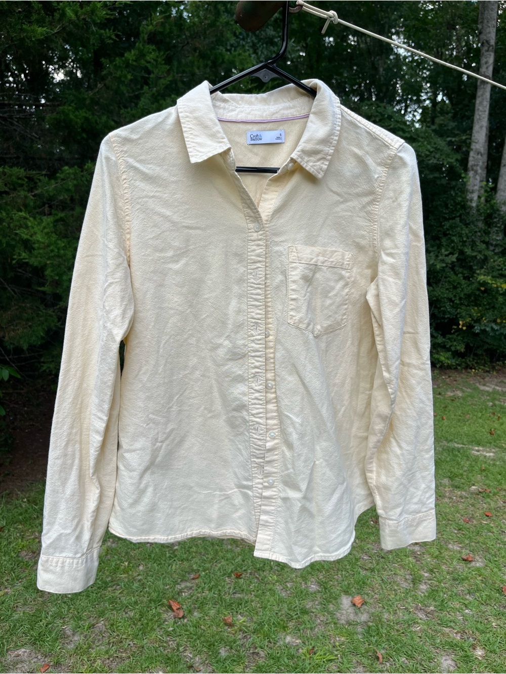 croft & barrow Light Yellow Long-Sleeve Button-Down Shirt
